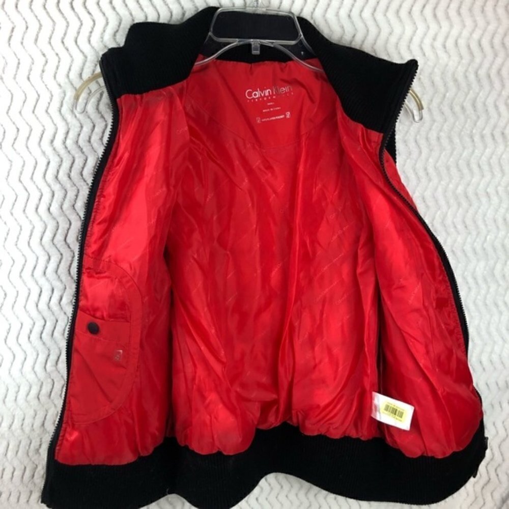 Calvin Klein Red Black Tom Puffer Vest Size S - Picture 7 of 8